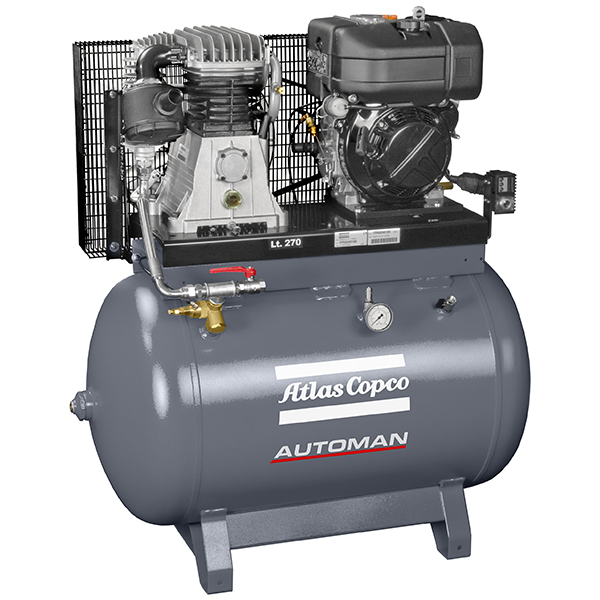 ATLAS COPCO DIESEL 5.2HP 21.9CFM 270L COMPRESSOR